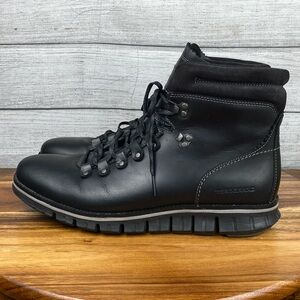 Cole Haan ZEROGRAND Hiker Boot Black Leather Waterproof C30403 Men’s Size 11